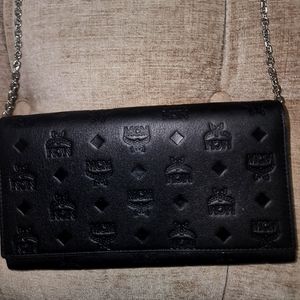 MCM embossed wallet with Crossbody chain